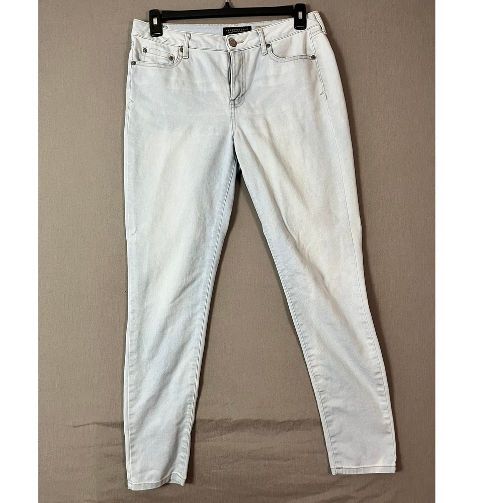 Aeropostale High Waisted Jeggings 8 Long Cotton Blend Light Wash Modern EUC